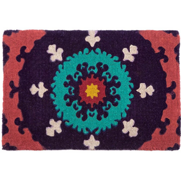 Suzanni Multicolour Blue Medallion Thick Doormat - Fab Habitat , Doormats, 