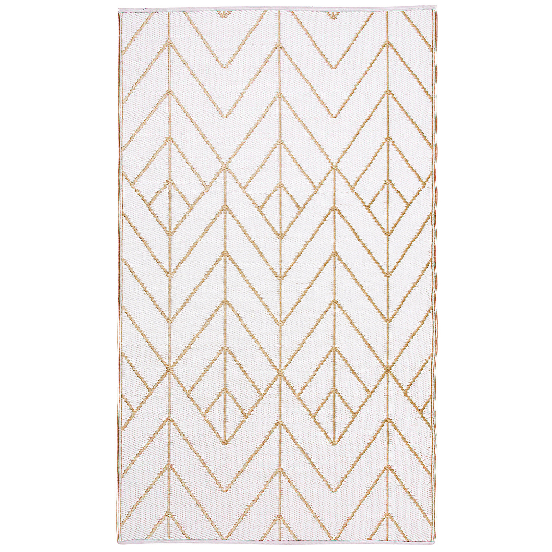 Sydney Gold and Cream Modern Outdoor Large Rug - Fab Habitat , Recycled Plastic Rugs & Mats, 