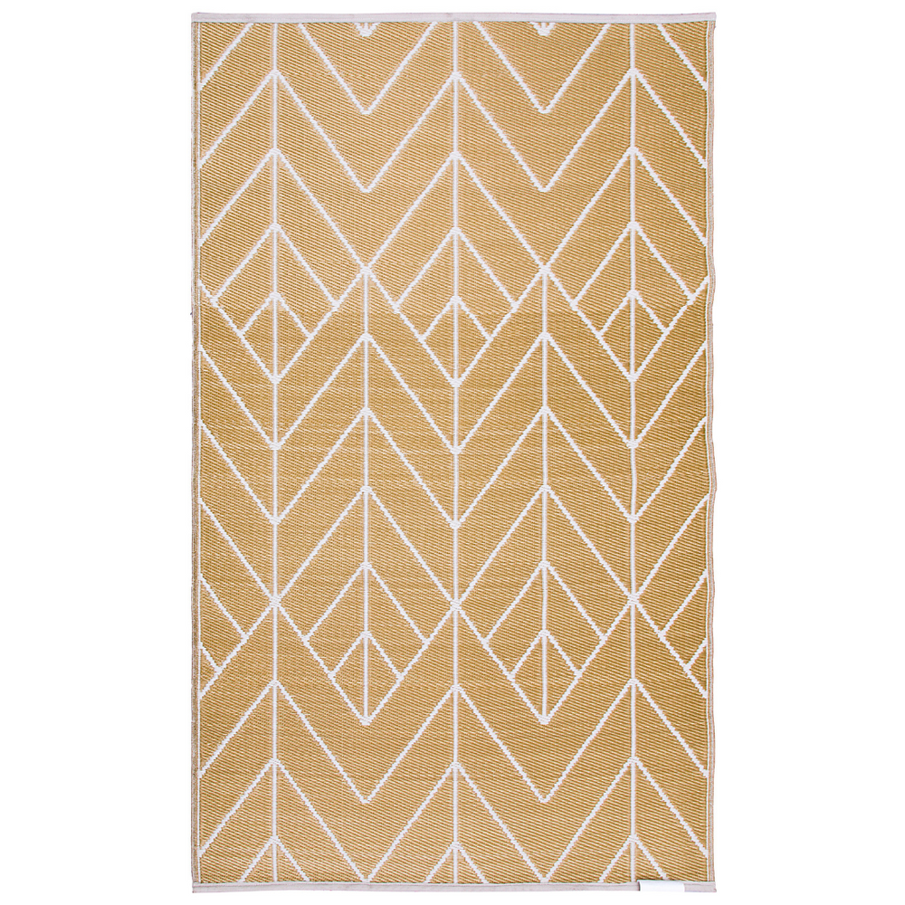 Sydney Gold and Cream Modern Outdoor Large Rug - Fab Habitat , Recycled Plastic Rugs & Mats, 