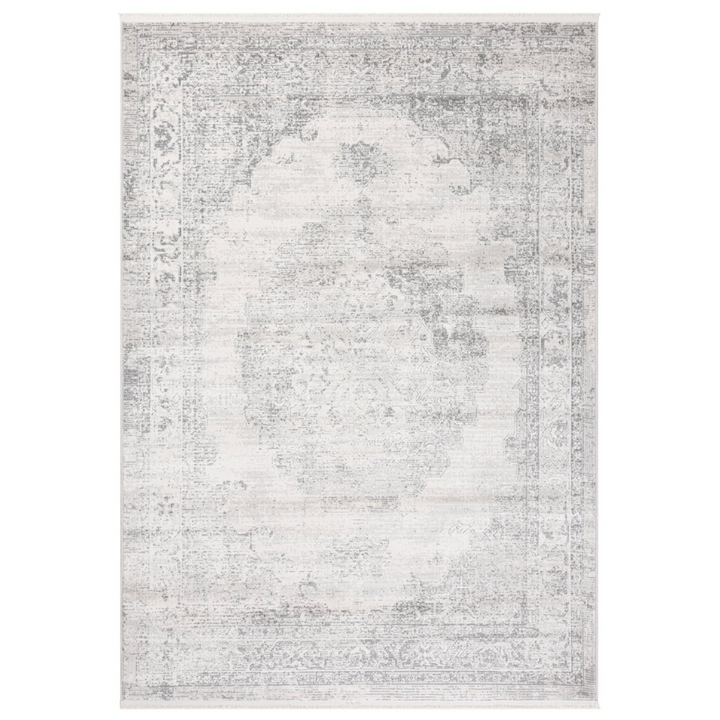 Taipei White and Grey Traditional Distrssed Extra Large Rug