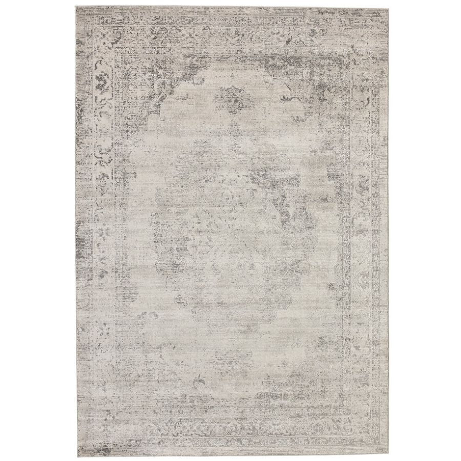Taipei White and Grey Traditional Distressed Extra Large Rug