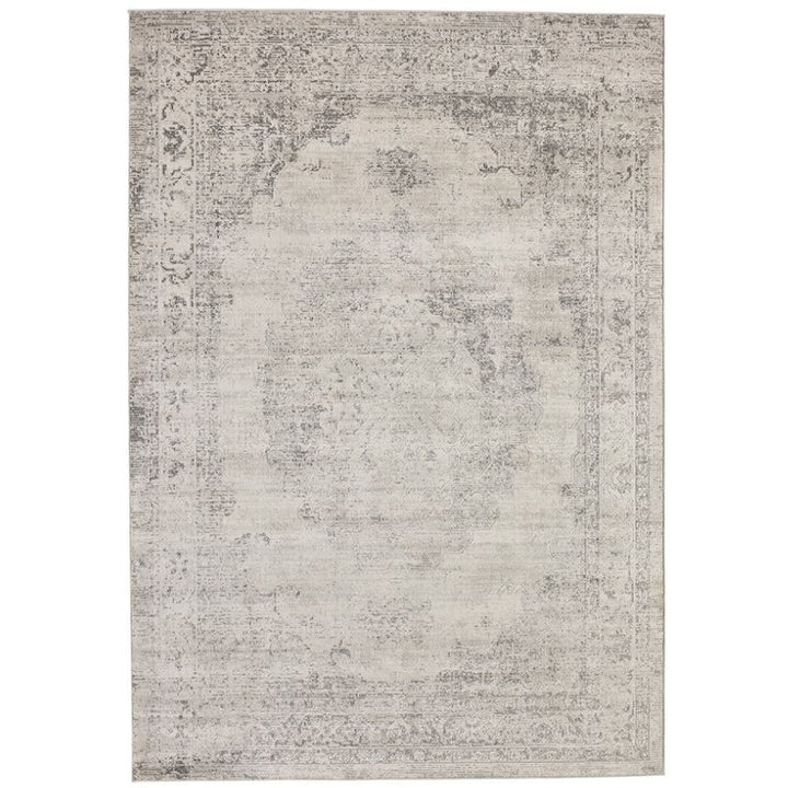 Taipei White and Grey Traditional Distrssed Large Rug