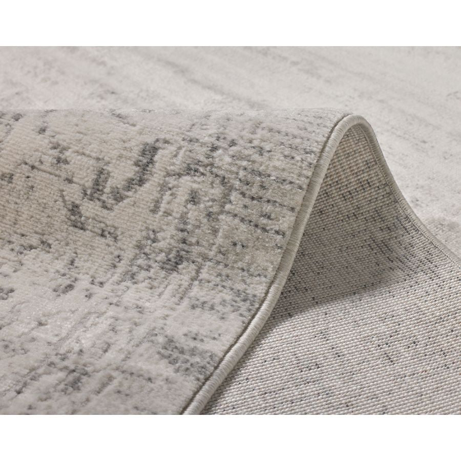 Taipei White and Grey Traditional Distressed Extra Large Rug