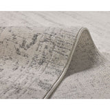 Taipei White and Grey Traditional Distressed Extra Large Rug
