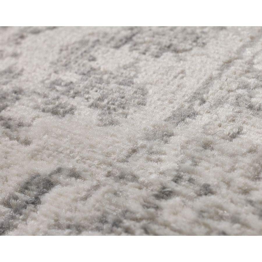 Taipei White and Grey Traditional Distressed Large Rug