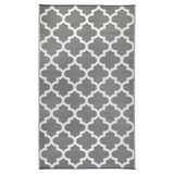 Tangier Grey And White Trellis Recycled Plastic Outdoor Rug - Fab Habitat , Recycled Plastic Rugs & Mats, 