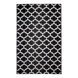 Tangier Black & White Trellis Pattern Foldable Waterproof Large Camping Mat - 270x360 CM - Fab Habitat , Camping Mats, 