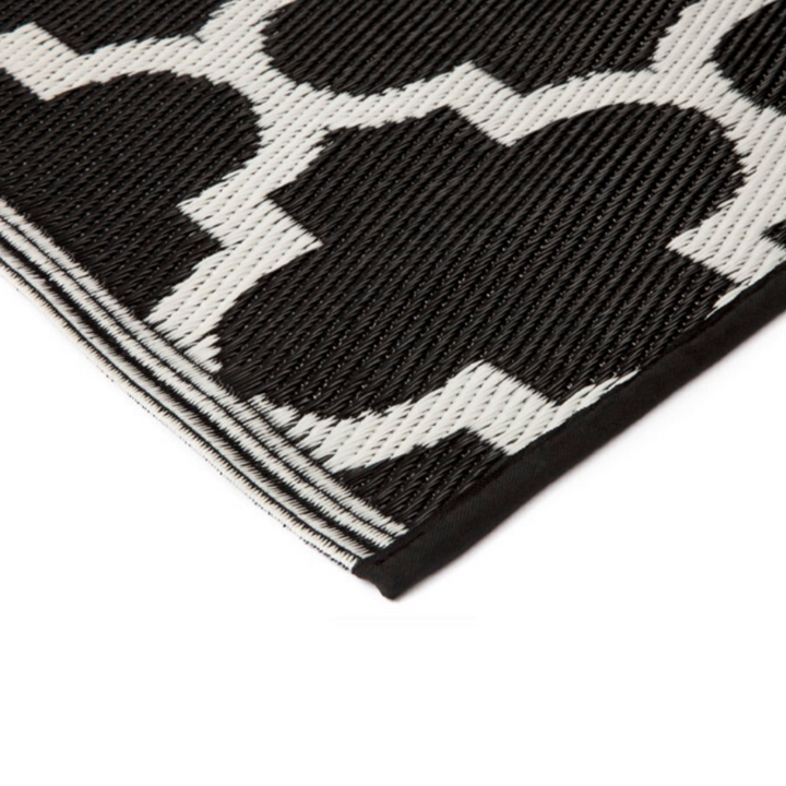 Tangier Black & White Trellis Large Picnic Rug - Fab Habitat , Picnic Rugs, [product_size],
