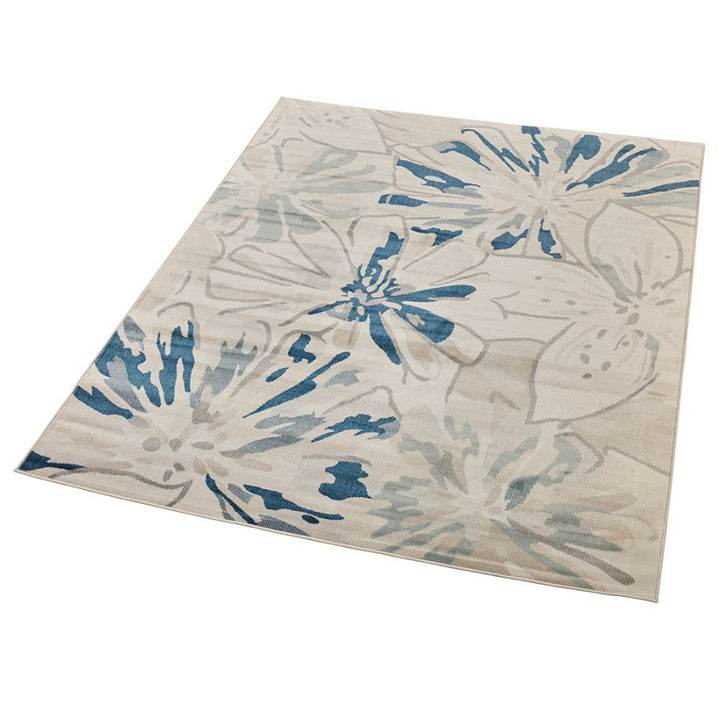 Tawang Navy and Cream Indoor Outdoor Large Rug