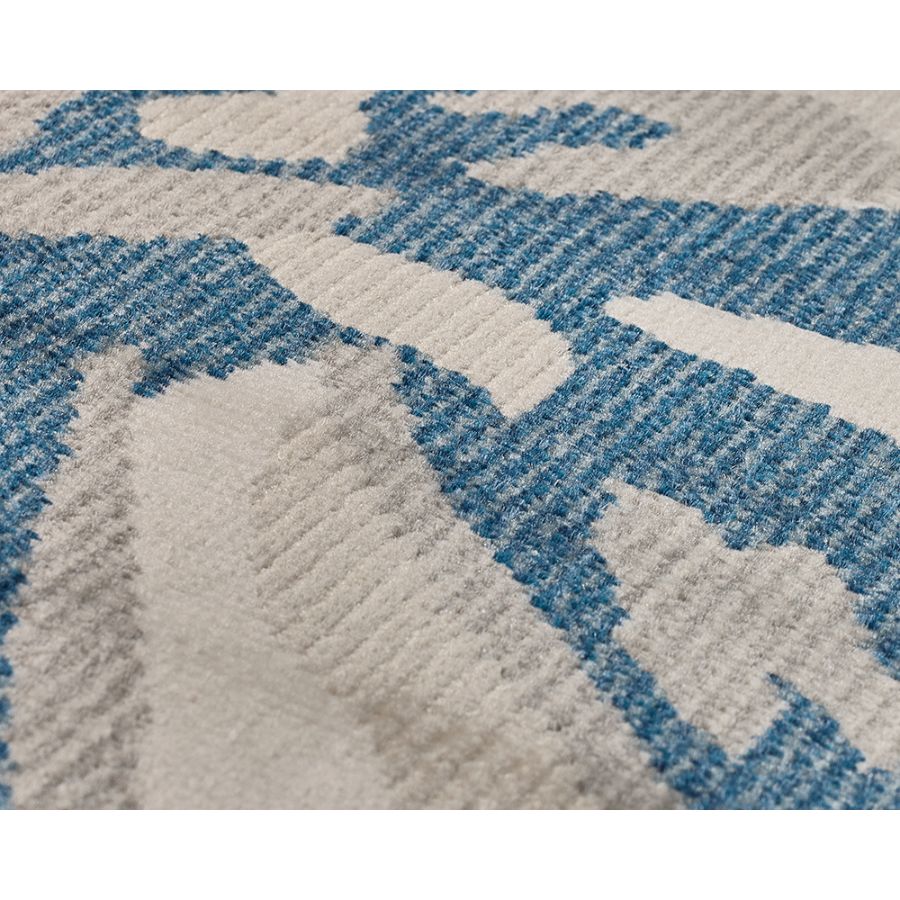 Tawang Navy and Cream Indoor Outdoor Large Rug