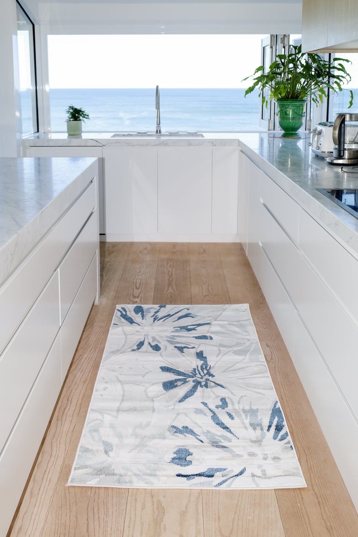 Tawang Navy and Cream Indoor Outdoor Large Rug