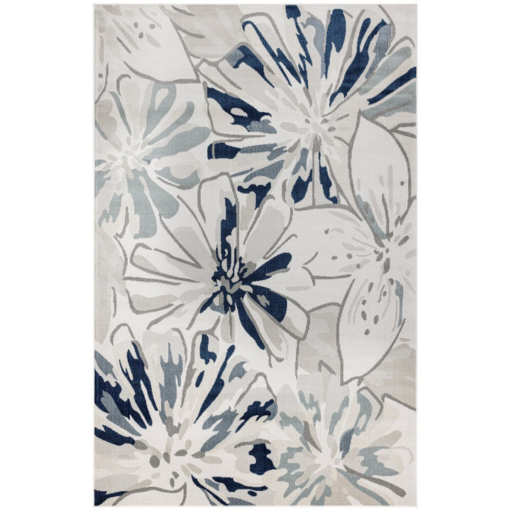 Tawang Navy and Cream Indoor Outdoor Rug