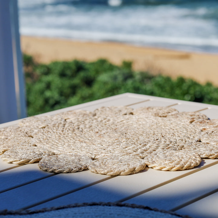 Set Of 4 Tern Decorative 35 cm Jute Round Placemats