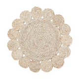 Set Of 4 Tern Decorative 35 cm Jute Round Placemats - Fab Habitat , Placemats, 