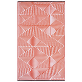 Tokyo Burnt Orange and White Large Outdoor Rug - Fab Habitat , Recycled Plastic Rugs & Mats, 