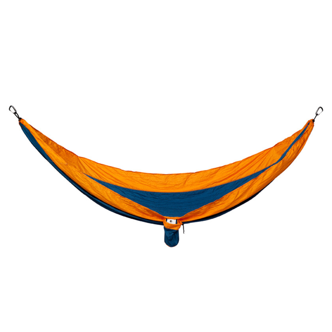 Travel Hammock - Majolica Blue Body & Dark Cheddar Border - Fab Habitat , Hammocks, 