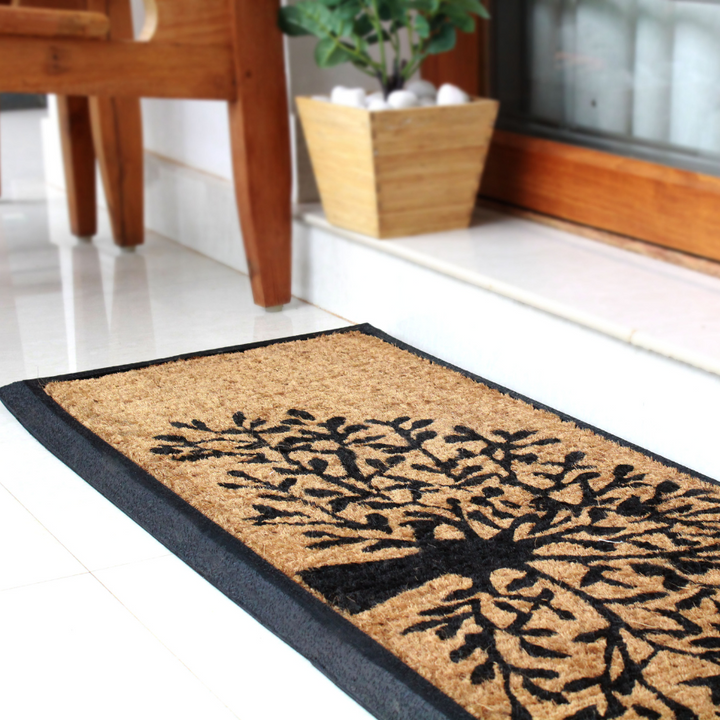 Tree of Life Rubber Bordered Coir Doormat - Fab Habitat , Doormats, [product_size],