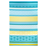 Tromso Multicoloured Blue Scandanavian Recycled Plastic Outdoor Rug - Fab Habitat , Recycled Plastic Rugs & Mats, 