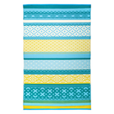 Tromso Multicoloured Blue Scandanavian Recycled Plastic Large Rug - Fab Habitat , Recycled Plastic Rugs & Mats, 