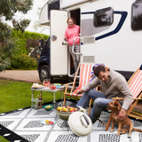 Troy Black & Cream Square Diamond Pattern Foldable Waterproof Large Camping Mat - 270x270 CM - Fab Habitat , Camping Mats, 