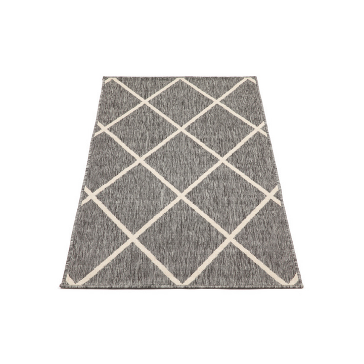 Tucson Diamond Pattern Outdoor Large Grey Rug - Fab Habitat , Outdoor Rugs, [product_size],