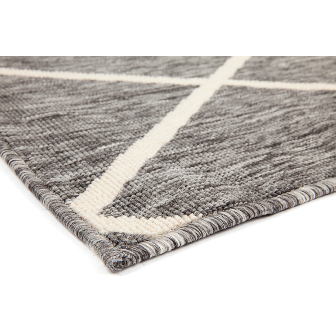 Tucson Diamond Pattern Outdoor Large Grey Rug - Fab Habitat , Outdoor Rugs, 