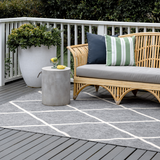 Tucson Diamond Pattern Outdoor Large Grey Rug - Fab Habitat , Outdoor Rugs, 