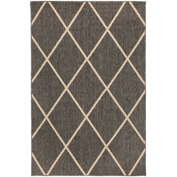Tucson Diamond Pattern Outdoor Large Grey Rug - Fab Habitat , Outdoor Rugs, [product_size],