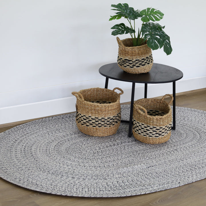 Tula Grey Oval Indoor Outdoor Rug