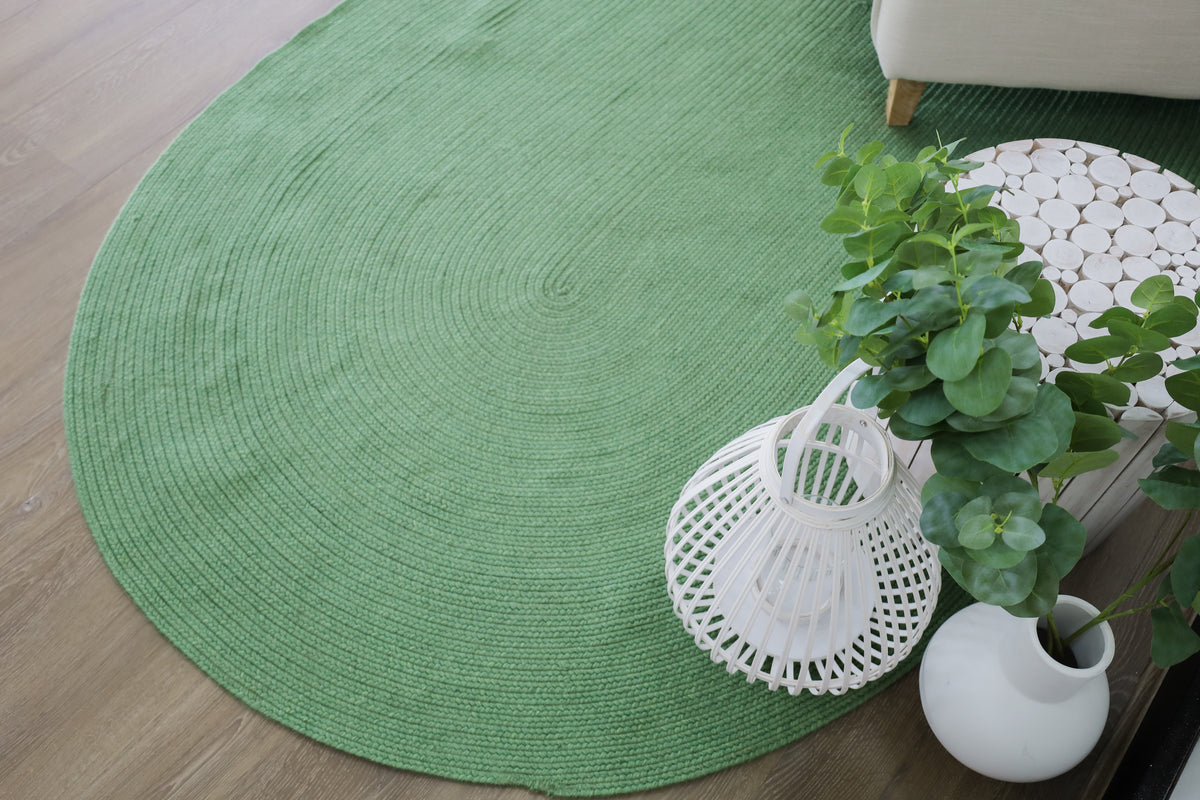 Lifestyle Shot of Tula Sage Area Rug – Soft Modern Rug – Buy Online
