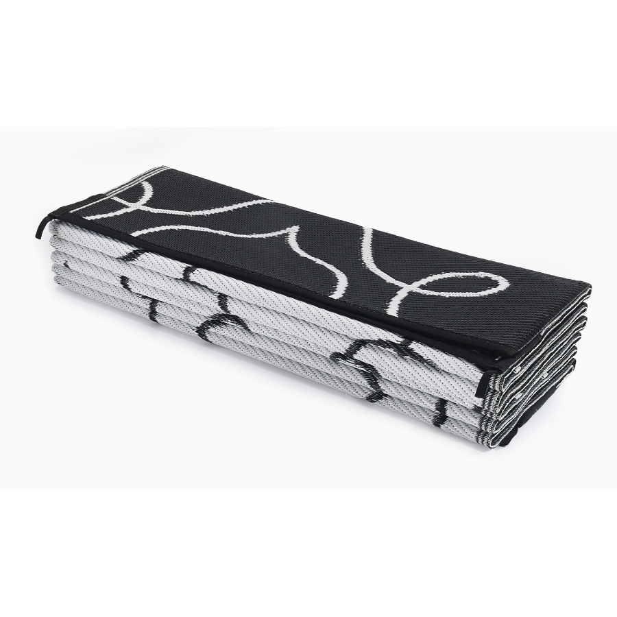 Syracuse Black & White Floral Pattern Foldable Waterproof Large Camping Mat - 270x360 cm - Fab Habitat , Camping Mats, 