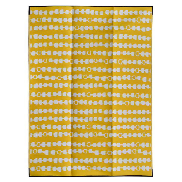Stripes Arrow Yellow & White Foldable Waterproof Large Camping Mat - 270x360 CM - Fab Habitat , Camping Mats, 
