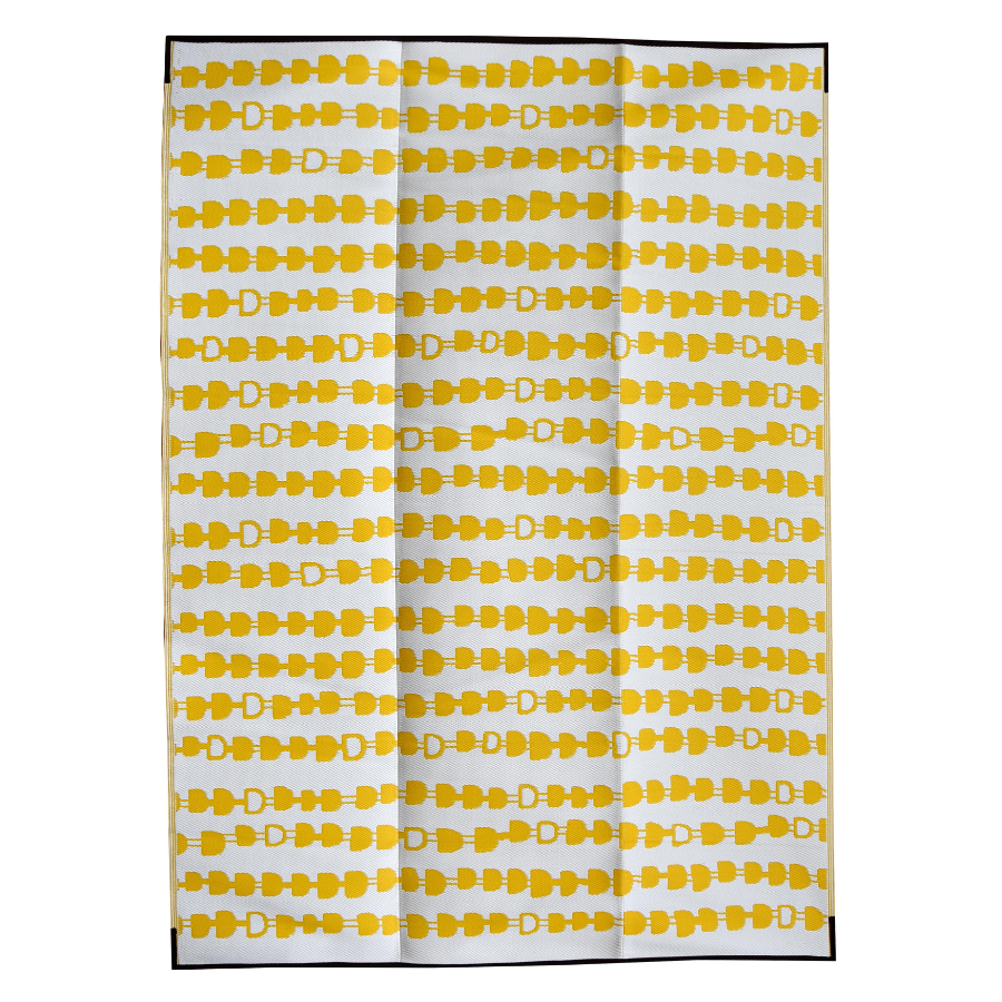 Stripes Arrow Yellow & White Foldable Waterproof Large Camping Mat - 270x360 CM - Fab Habitat , Camping Mats, 