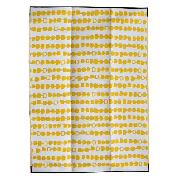Stripes Arrow Yellow & White Foldable Waterproof Large Camping Mat - 270x360 CM - Fab Habitat , Camping Mats, 