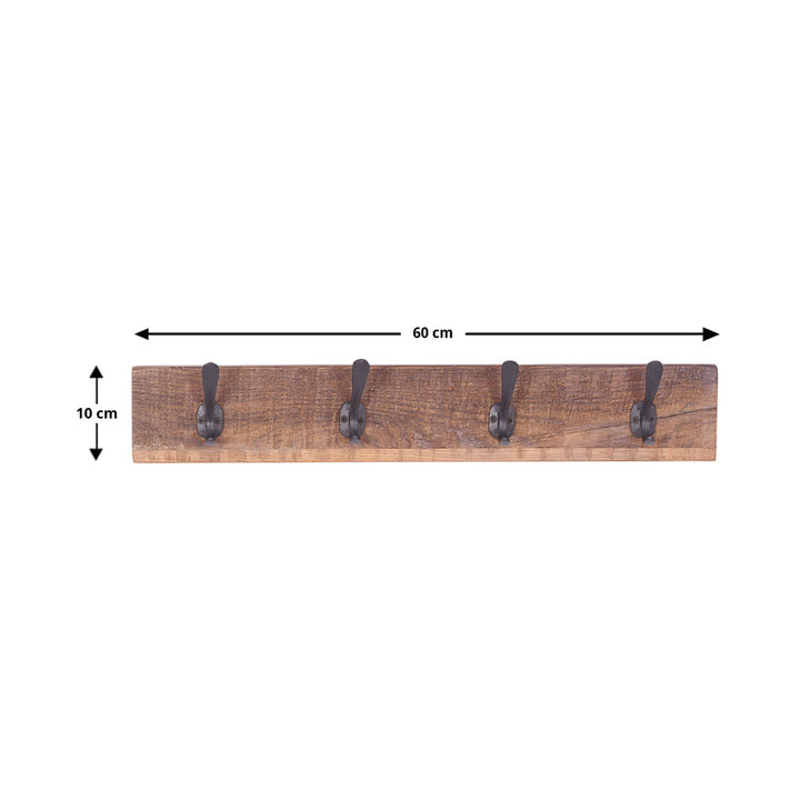 Ursa 60cm Wood And Metal Wall Hook - Fab Habitat , Wall Hooks, [product_size],