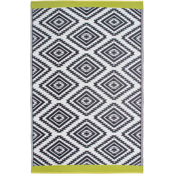 Valencia Grey and White Diamond Area Rug - Fab Habitat , Recycled Plastic Rugs & Mats, 