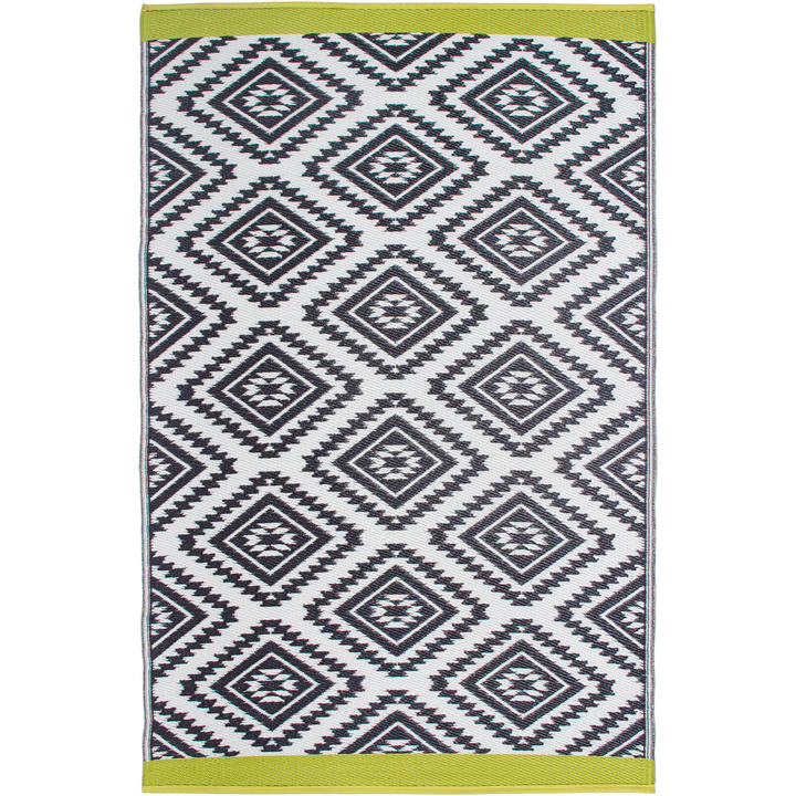 Valencia Grey and White Diamond Area Rug - Fab Habitat , Recycled Plastic Rugs & Mats, [product_size],