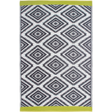 Valencia Grey and White Diamond Area Rug - Fab Habitat , Recycled Plastic Rugs & Mats, 
