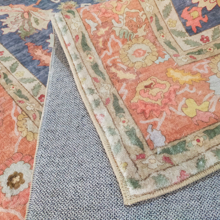 Vama Blue Machine Washable Large Carpet - Fab Habitat , Rugs, [product_size],