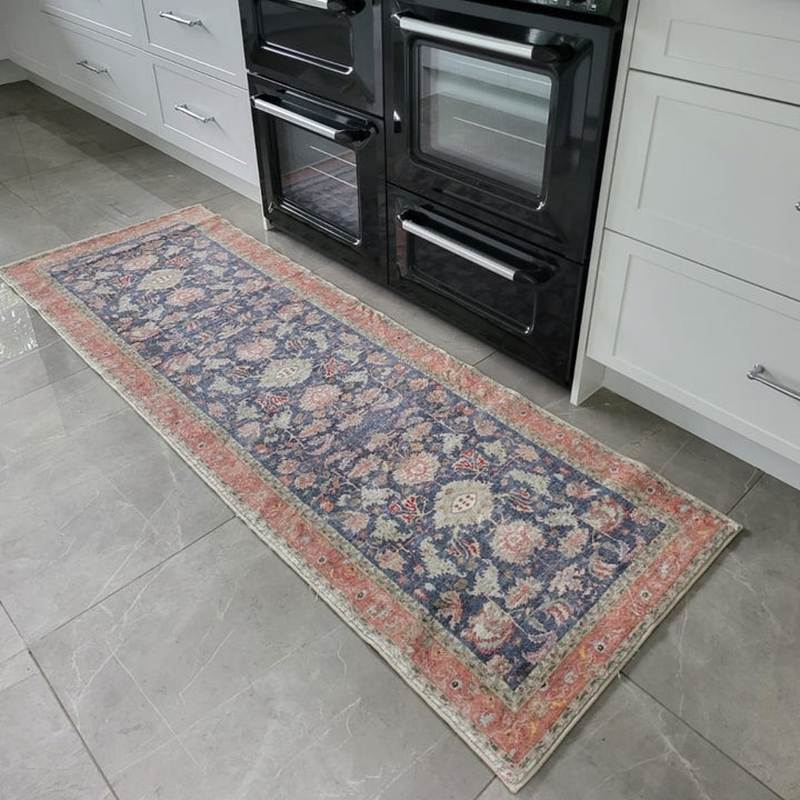 Vama Blue Machine Washable Non Slip Kitchen Mat - Fab Habitat , Machine Washable Kitchen Mats, [product_size],