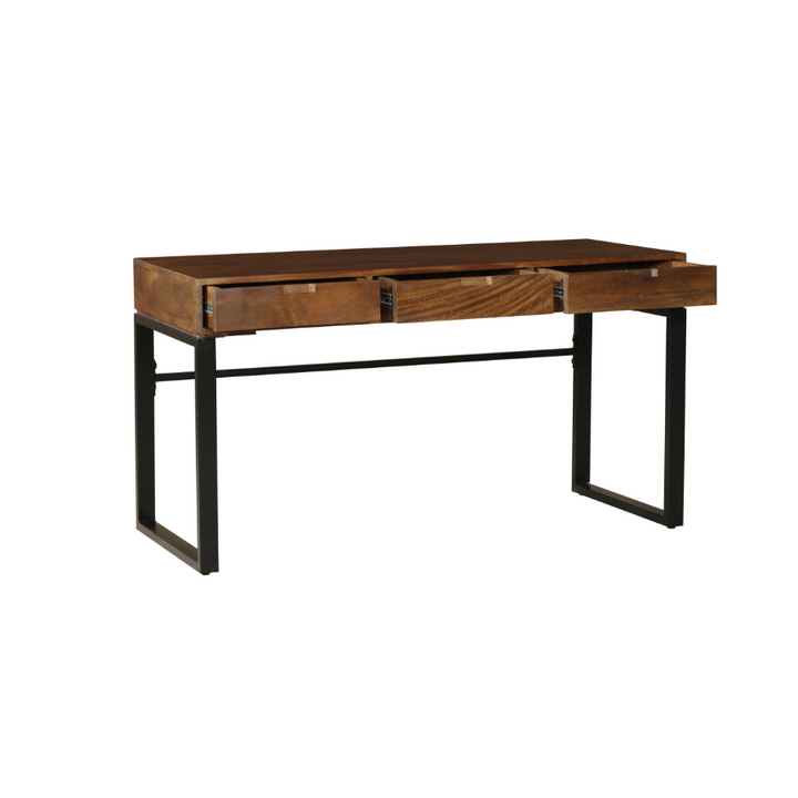 Venus Walnut Finish Solid Wood Modern Design 3 Drawer Study Desk for Home & Office - Fab Habitat , Study Desks, [product_size],