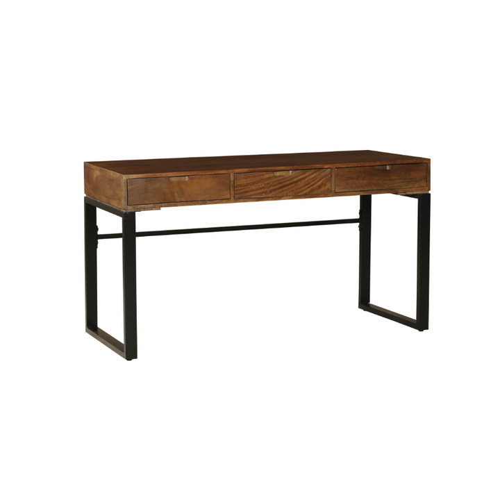 Venus Walnut Finish Solid Wood Modern Design 3 Drawer Study Desk for Home & Office - Fab Habitat , Study Desks, [product_size],