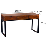 Venus Walnut Finish Solid Wood Modern Design 3 Drawer Study Desk for Home & Office