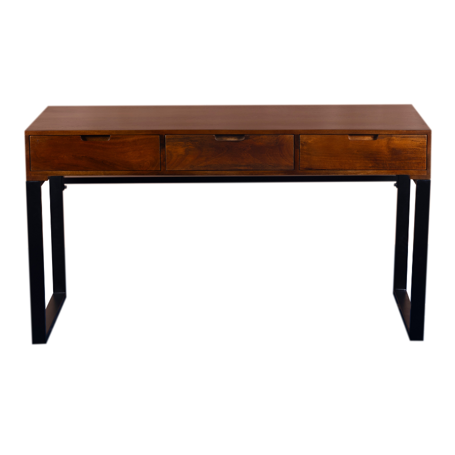 Venus Walnut Finish Solid Wood Modern Design 3 Drawer Study Desk for Home & Office