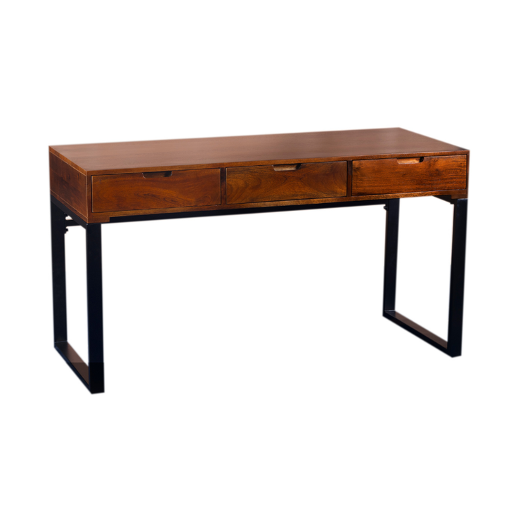 Venus Walnut Finish Solid Wood Modern Design 3 Drawer Study Desk for Home & Office