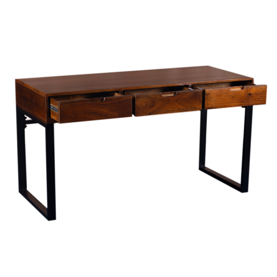 Venus Walnut Finish Solid Wood Modern Design 3 Drawer Study Desk for Home & Office