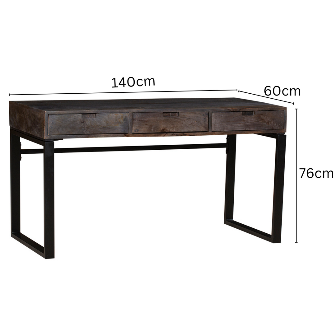 Venus Charcoal Finish Bedside Table – 2 Drawer Nightstand – Buy Online in Australia