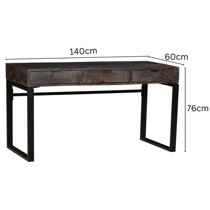 Venus Charcoal Finish Bedside Table – 2 Drawer Nightstand – Buy Online in Australia