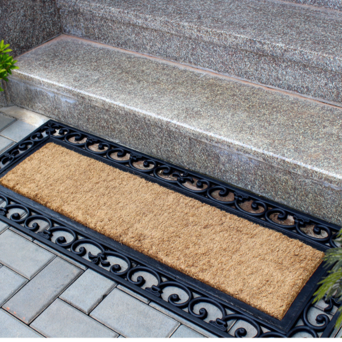 Vista Plain Natural Rubber Bordered Long Coir Doormat (45x120cm) - Fab Habitat , Doormats, 