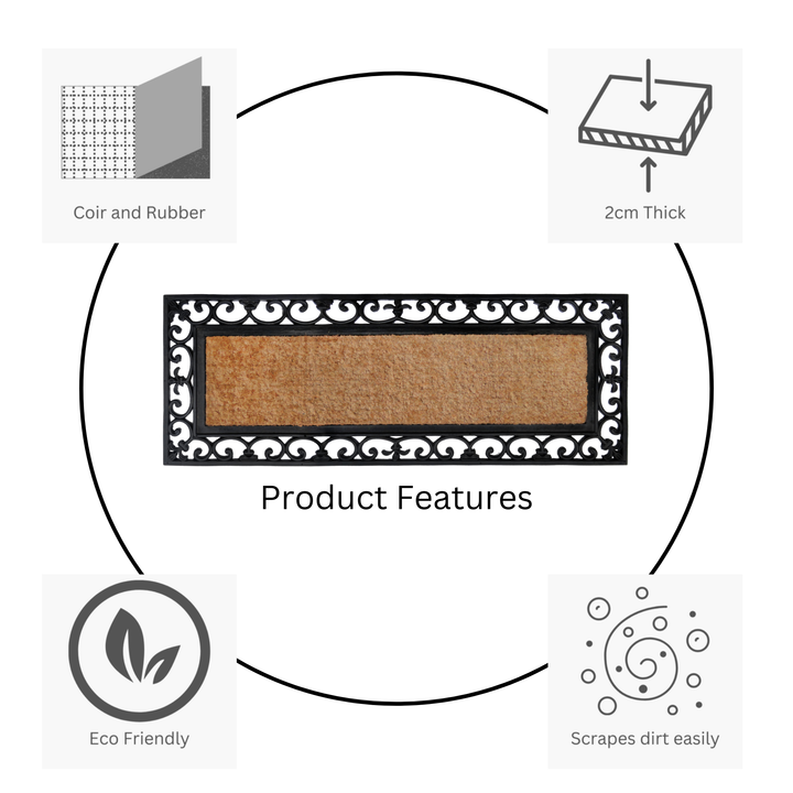Vista plain coir rug – simple natural mat buy online in Australia